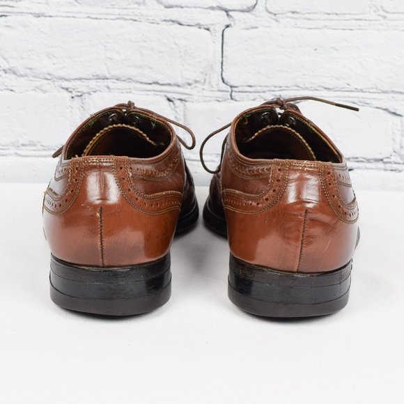 Vintage Men\'s Florsheim Imperial Brown Wingtip Brogue Oxford Dress Shoes - 9 D main image 7